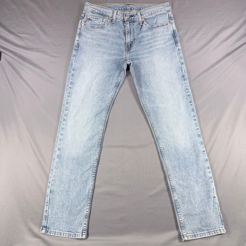 Levi's Mens W30 L30 Light Blue Cotton Lyocell 511 Slim Fit Stretch Denim Jeans